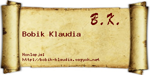 Bobik Klaudia névjegykártya